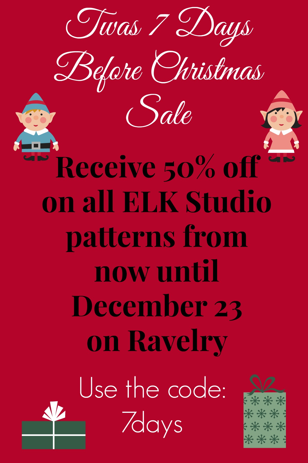 Twas 7 Days Before Christmas Sale! ELK Studio Handcrafted Crochet